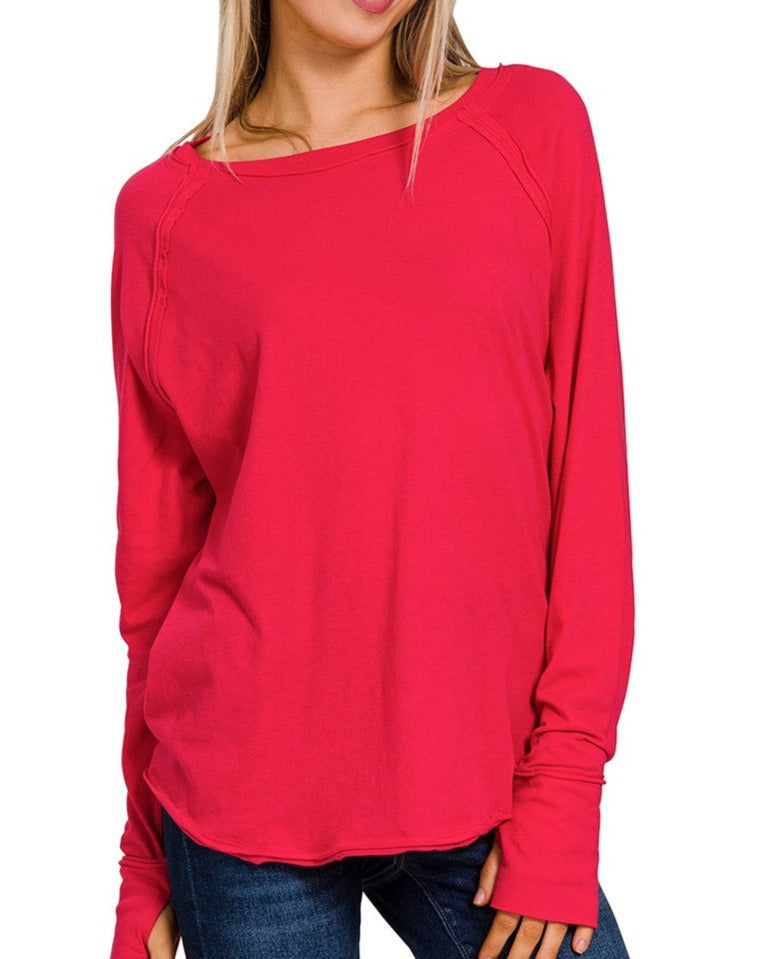 Solid Raglan Long Sleeve Tee – Brazos Avenue Market