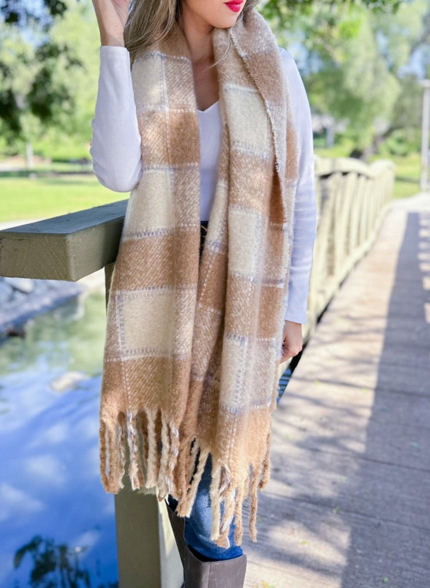 Tan deals knit scarf