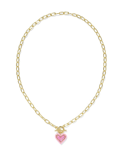 Ari Heart Enamel Link Chain Necklace