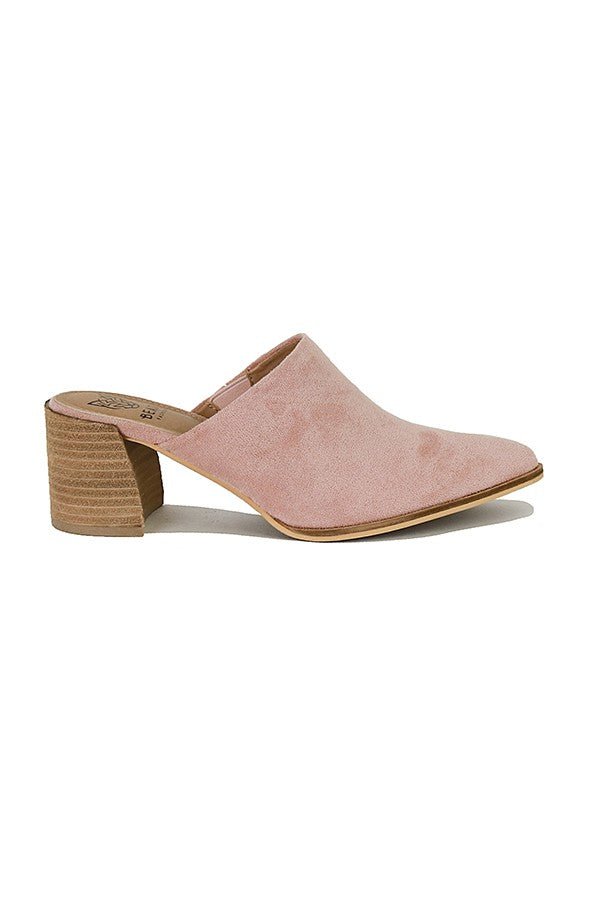 Blush Block Heel Mules