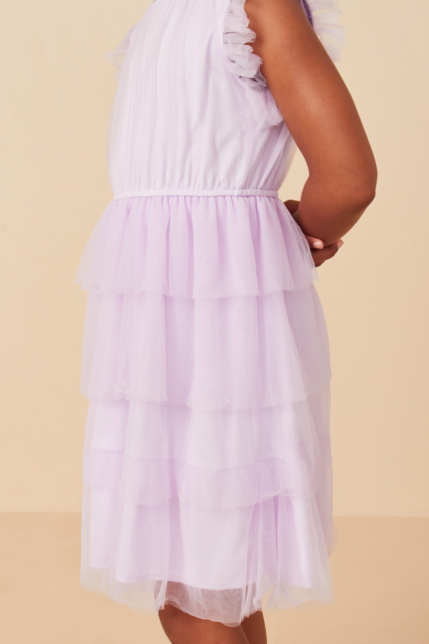 Girls Mesh Ruffle Tiered Tank Dress - Brazos Avenue Market 