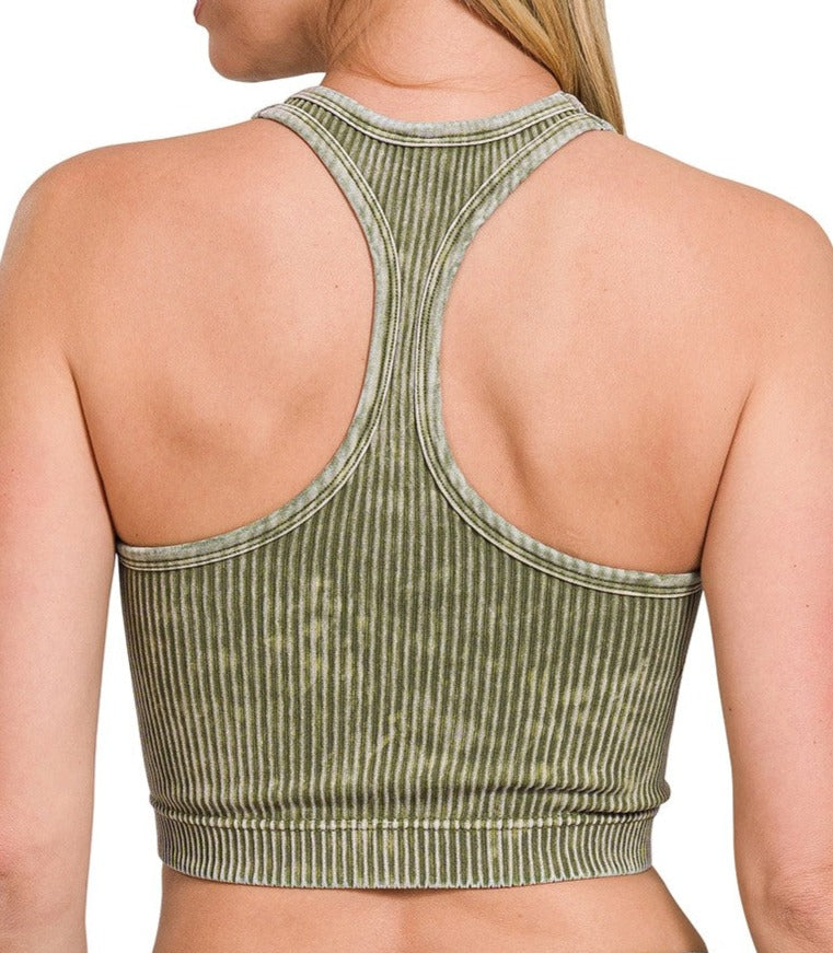 Washed Ribbed Racerback Brami - Brazos Avenue Market 