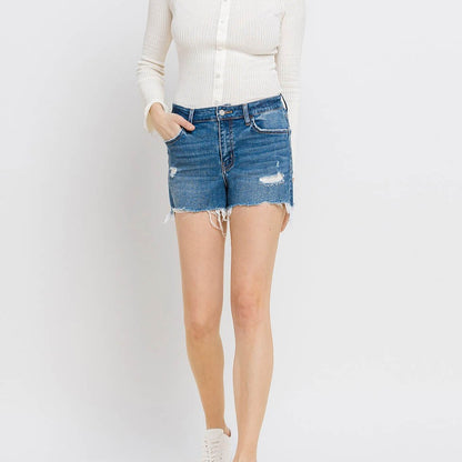 High Rise Denim Shorts - Brazos Avenue Market 