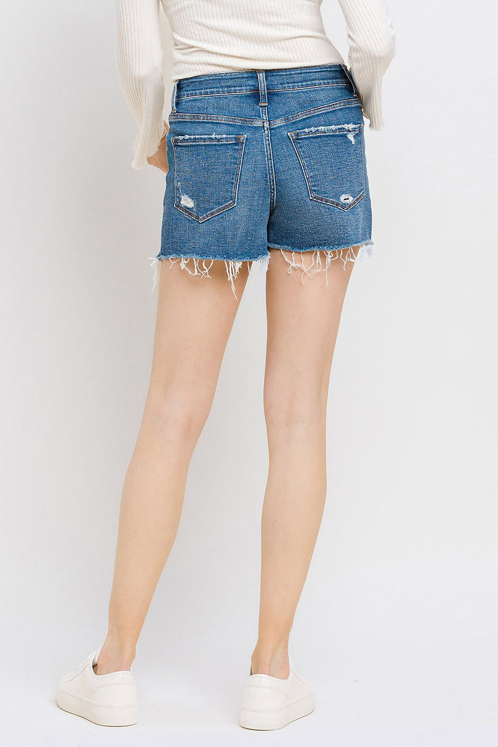 High Rise Denim Shorts - Brazos Avenue Market 