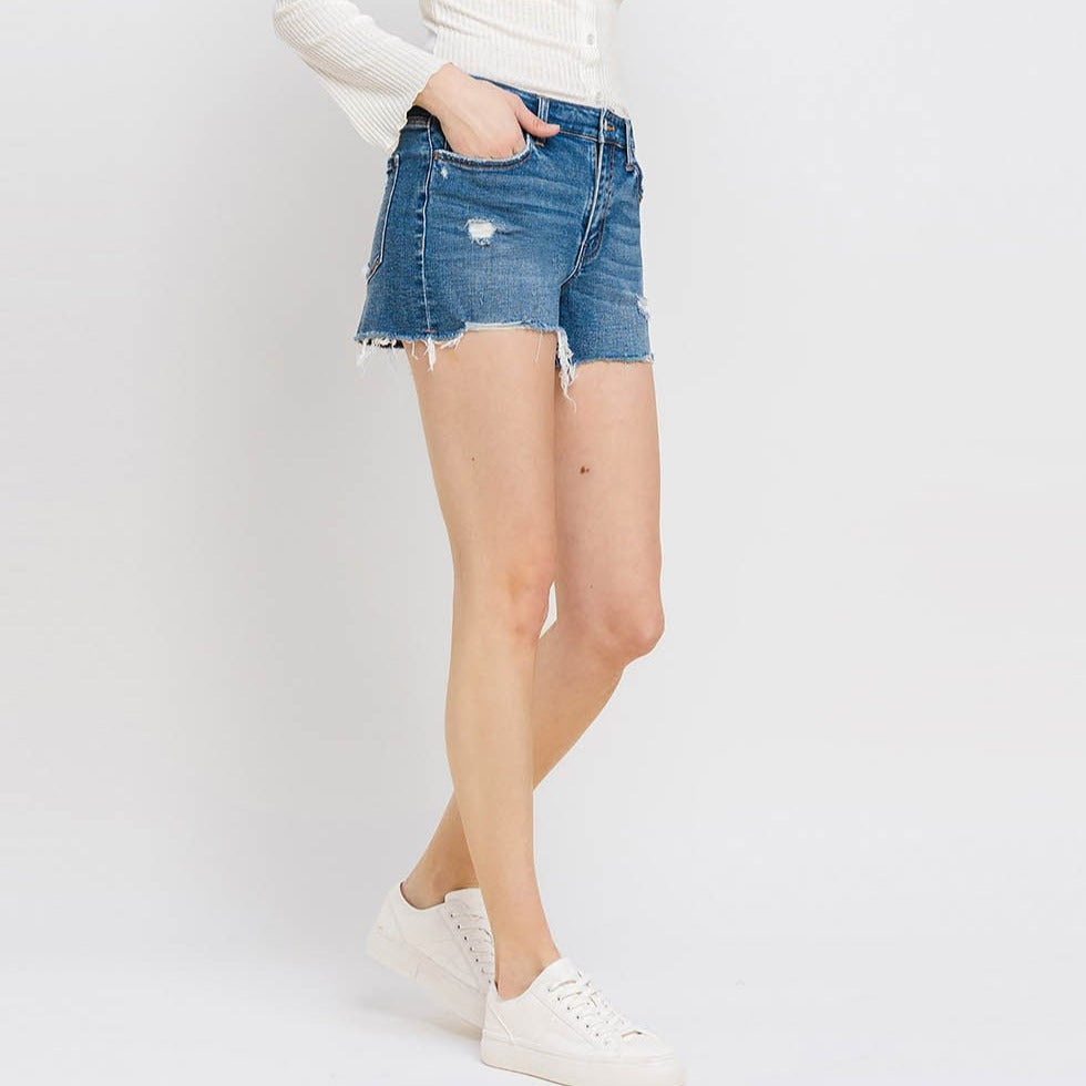 High Rise Denim Shorts - Brazos Avenue Market 