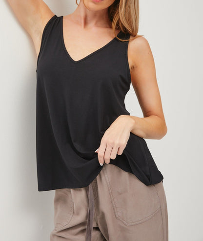 Basic V-Neck Tank - Brazos Avenue Market 