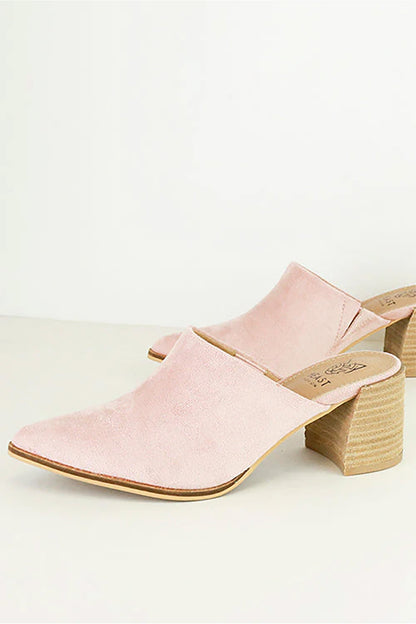 Blush Block Heel Mules