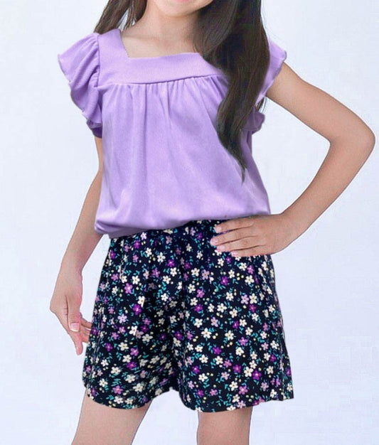 Girl's Lilac Two Piece Set - Brazos Avenue Market 