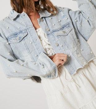 Pearl Detailed Cropped Jacket