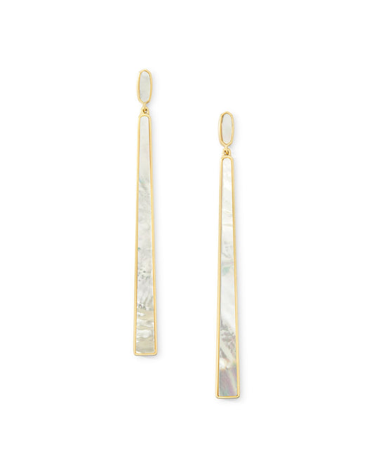 Brooklyn Gold Statement Earrings - Ivory Mother of Pearl - Brazos Avenue Market 