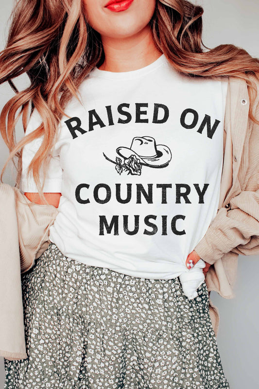 Raised On Country Music Graphic Tee