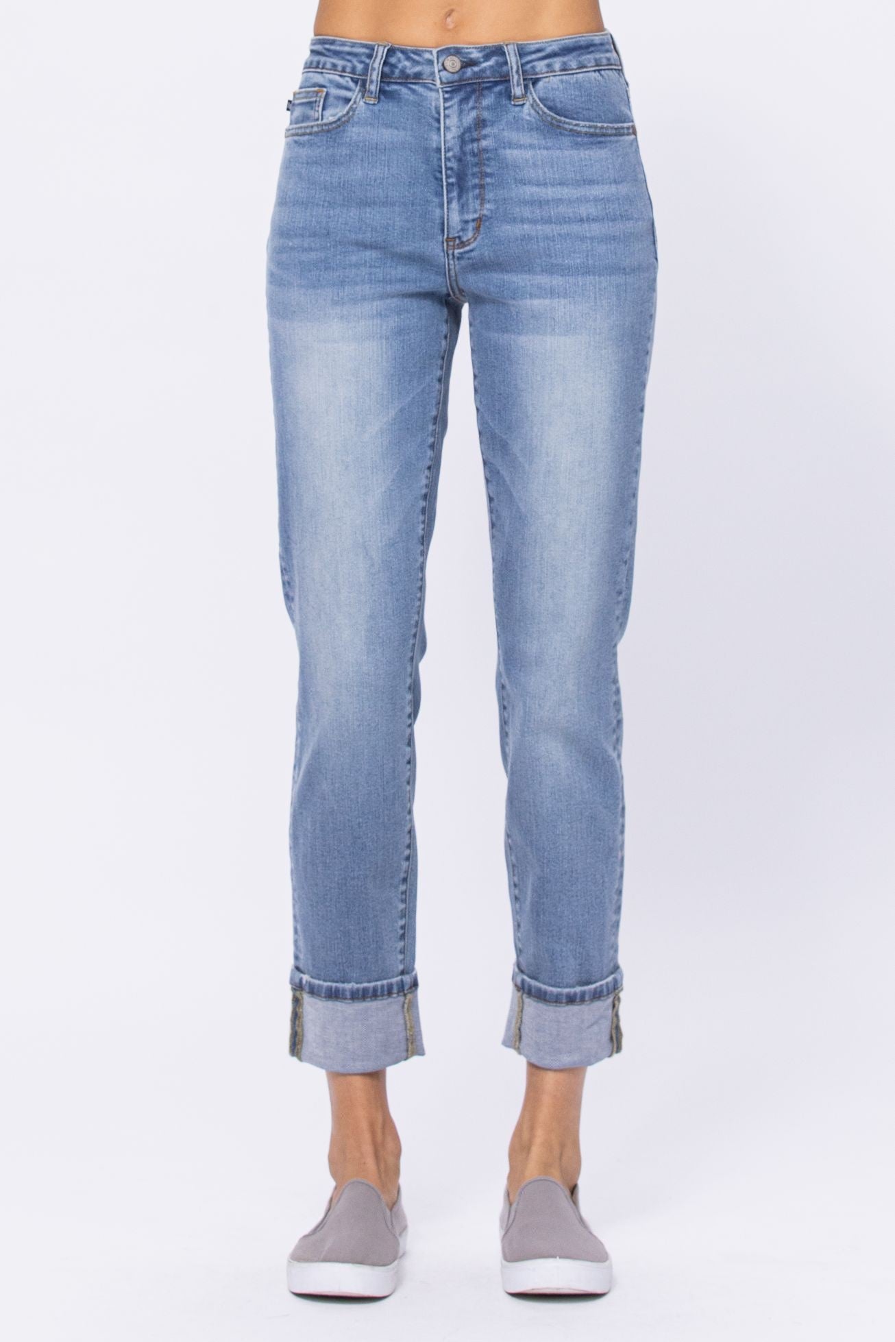 Judy Blue High Waist Vintage Wash Boyfriend Jeans - Brazos Avenue Market 