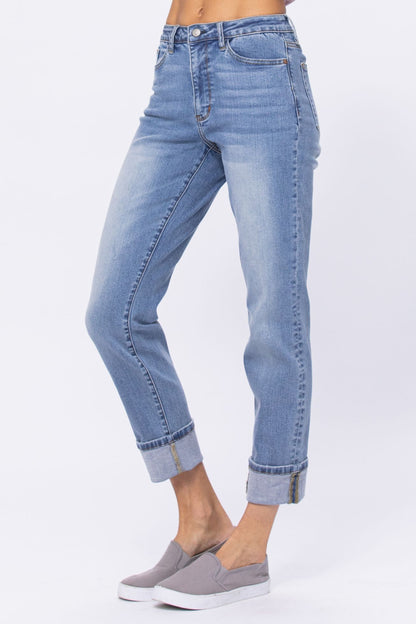 Judy Blue High Waist Vintage Wash Boyfriend Jeans - Brazos Avenue Market 