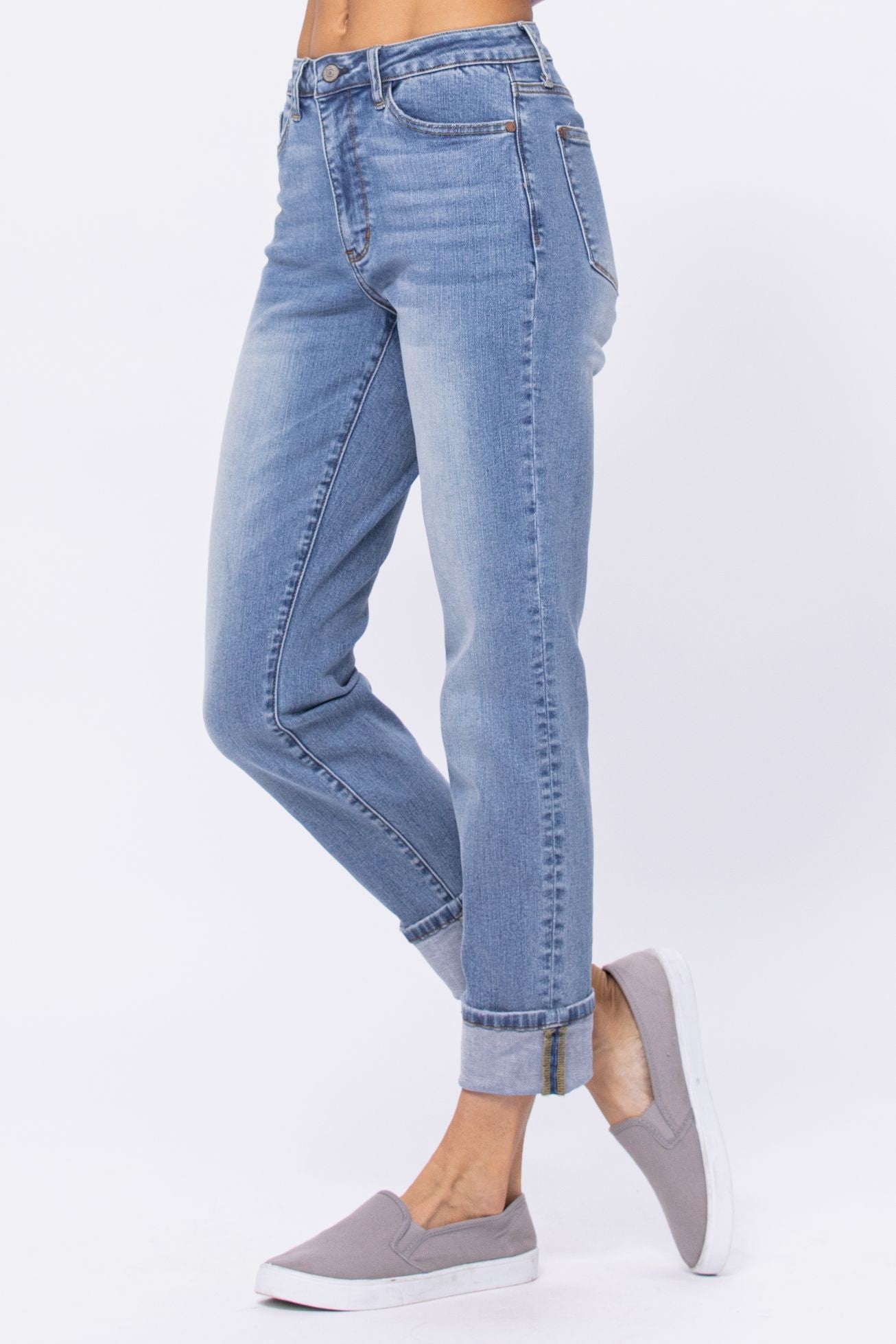 Judy Blue High Waist Vintage Wash Boyfriend Jeans - Brazos Avenue Market 