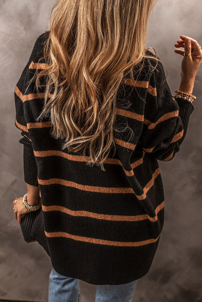 Stripe Drop Shoulder Cardigan