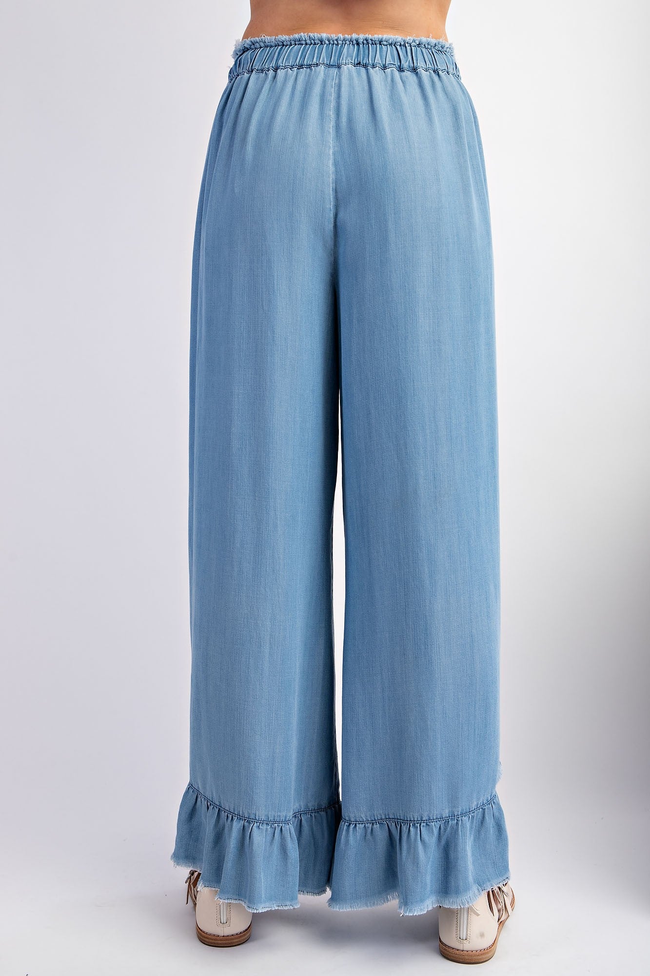 Ruffled Denim Pant