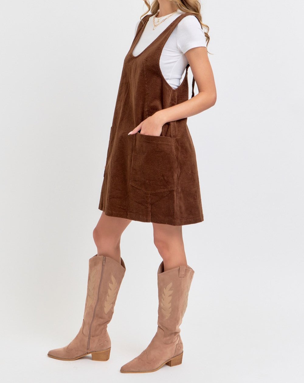 Overall Corduroy Dress