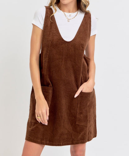 Overall Corduroy Dress