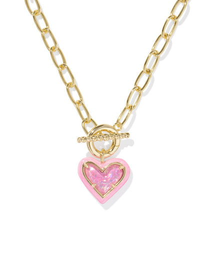 Ari Heart Enamel Link Chain Necklace