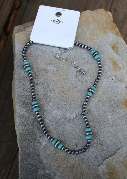 Turquoise & Silver Choker