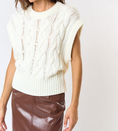 Cable Knit Sweater Vest