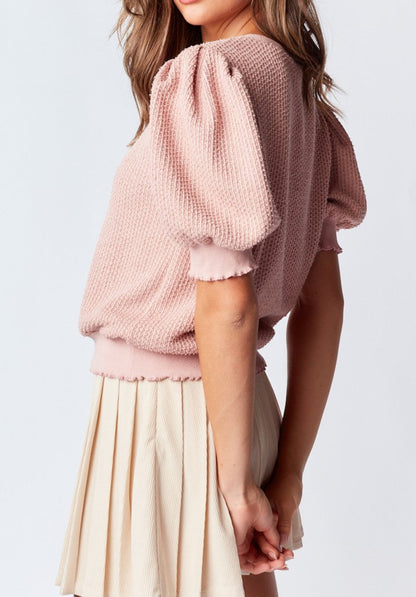 Cozy Waffle Knit Top