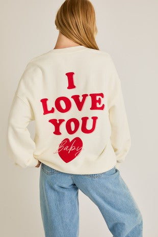 'I Love You" Oversized Sweater