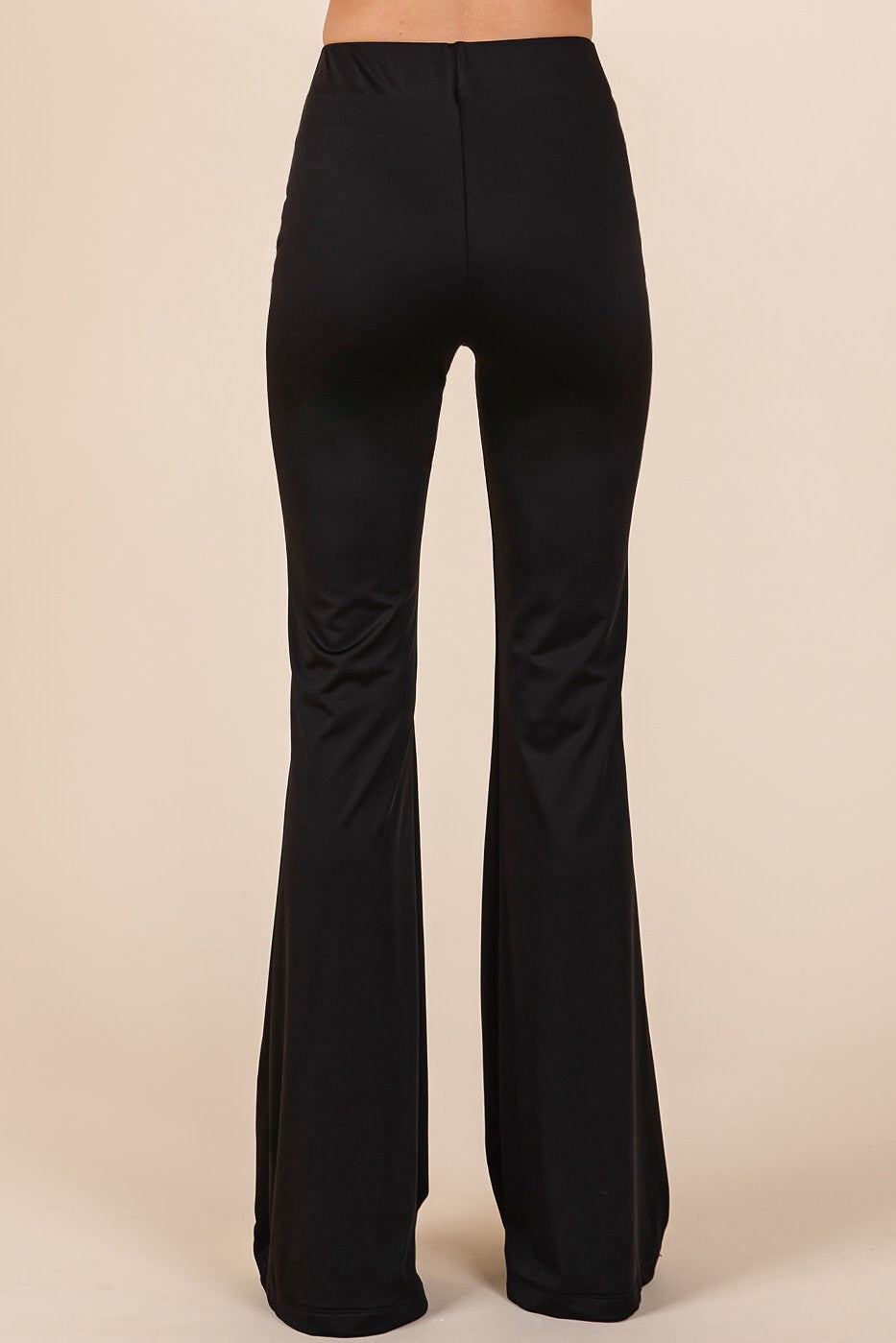 STRETCHY SOFT ELASTIC WAIST FLARED LEG PANTS