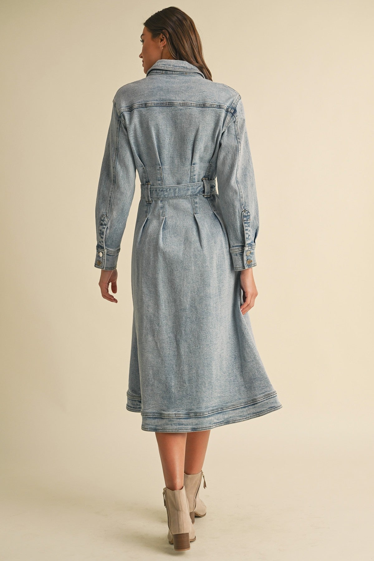 Long Sleeve Denim Shirt Dress