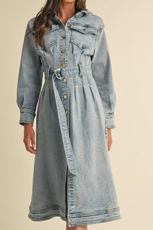 Long Sleeve Denim Shirt Dress