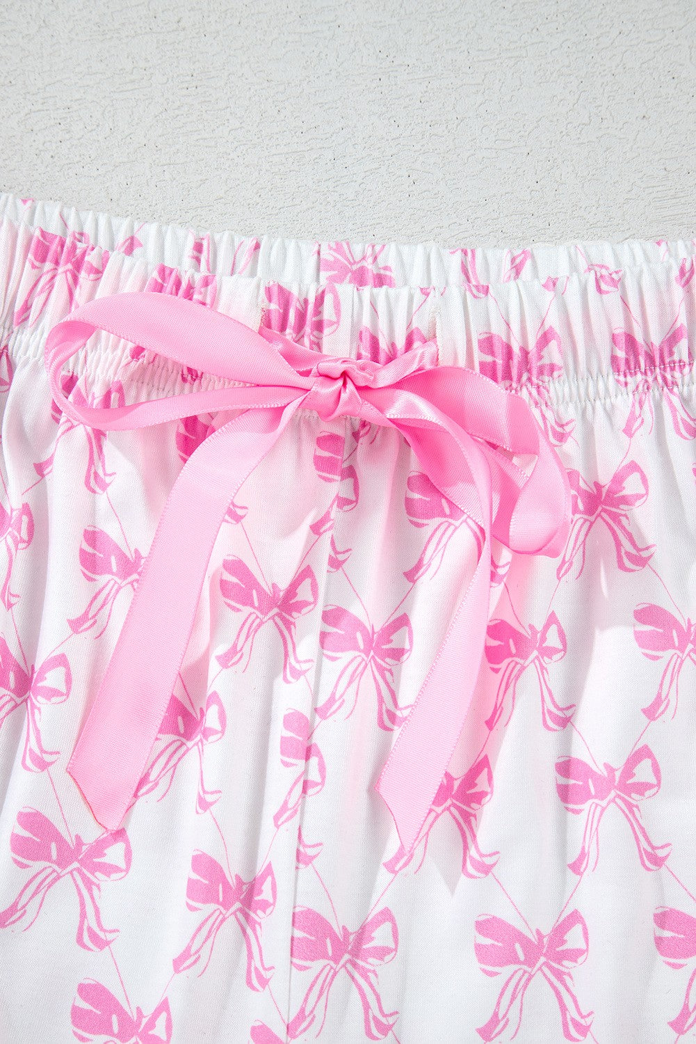 Pink Bow Shorts Pajama Set