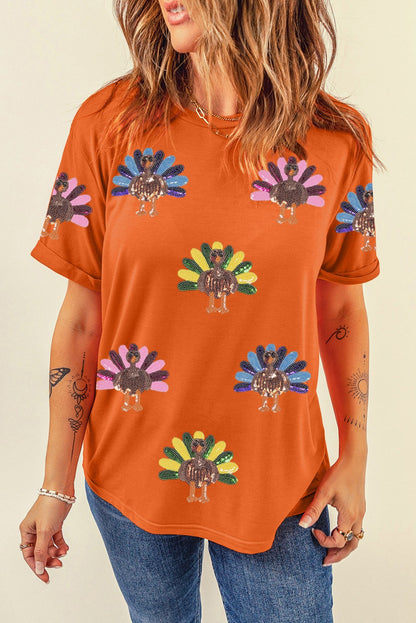 Colorful Turkey Thanksgiving Graphic Tee