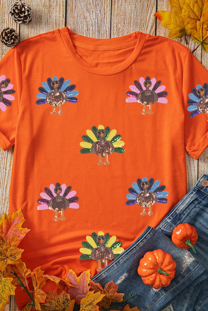 Colorful Turkey Thanksgiving Graphic Tee