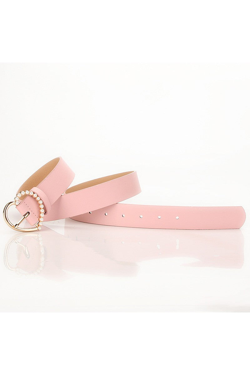 Heart Pearl Buckle Belt