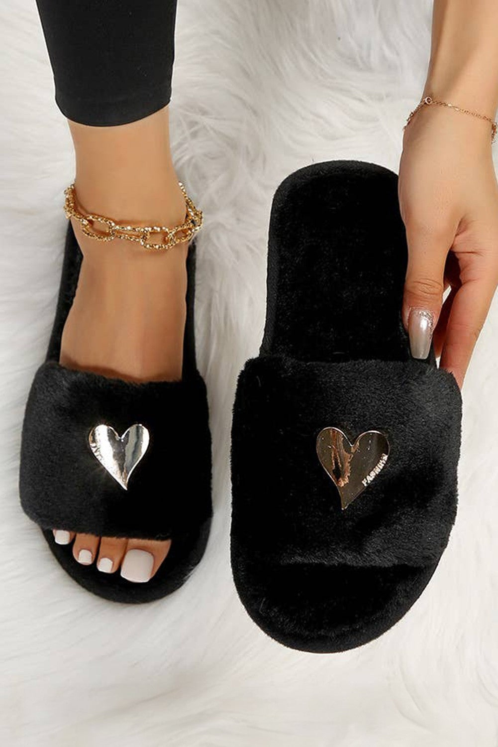 Heart Plush Slippers