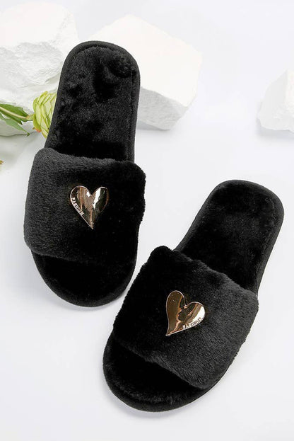 Heart Plush Slippers