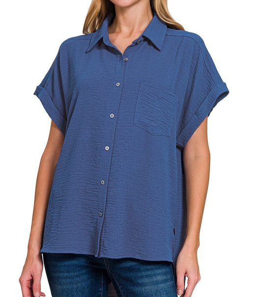 Woven Air Flow Button-Down