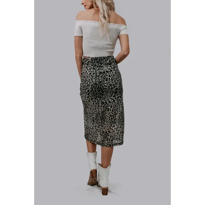 Leopard Print High Waisted Skirt