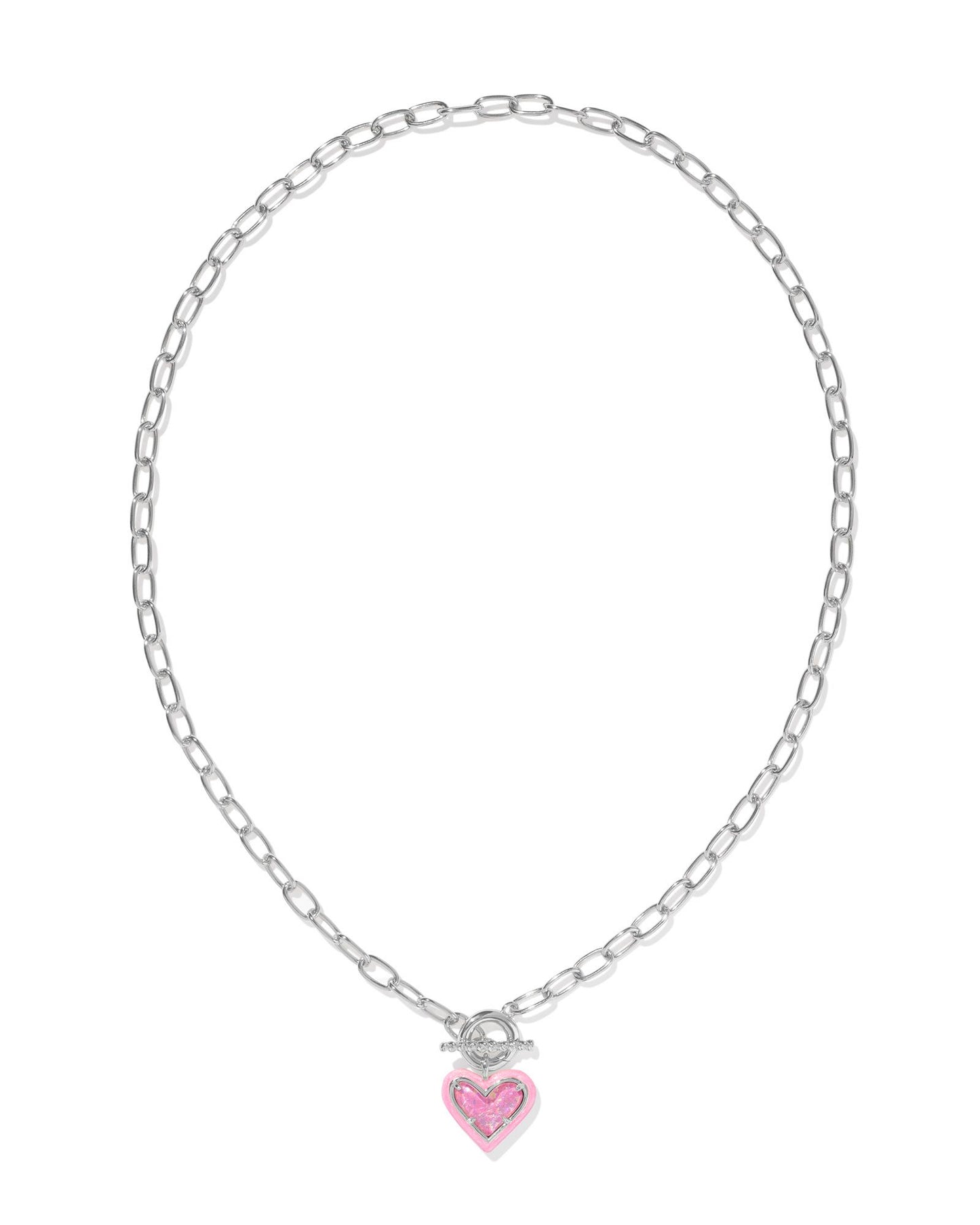 Ari Heart Enamel Link Chain Necklace