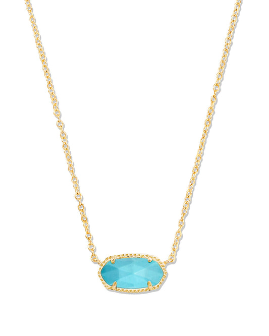 Elisa Short Pendant Necklace in Turquoise Magnesite