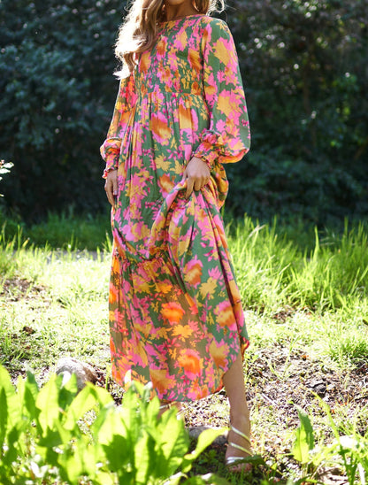 Olive Floral Maxi