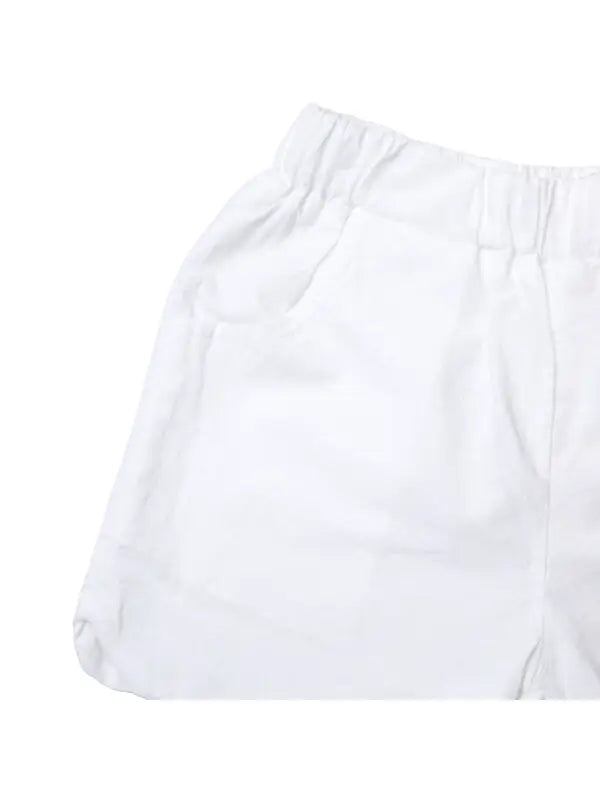 White Scalloped Hem Shorts - Brazos Avenue Market 