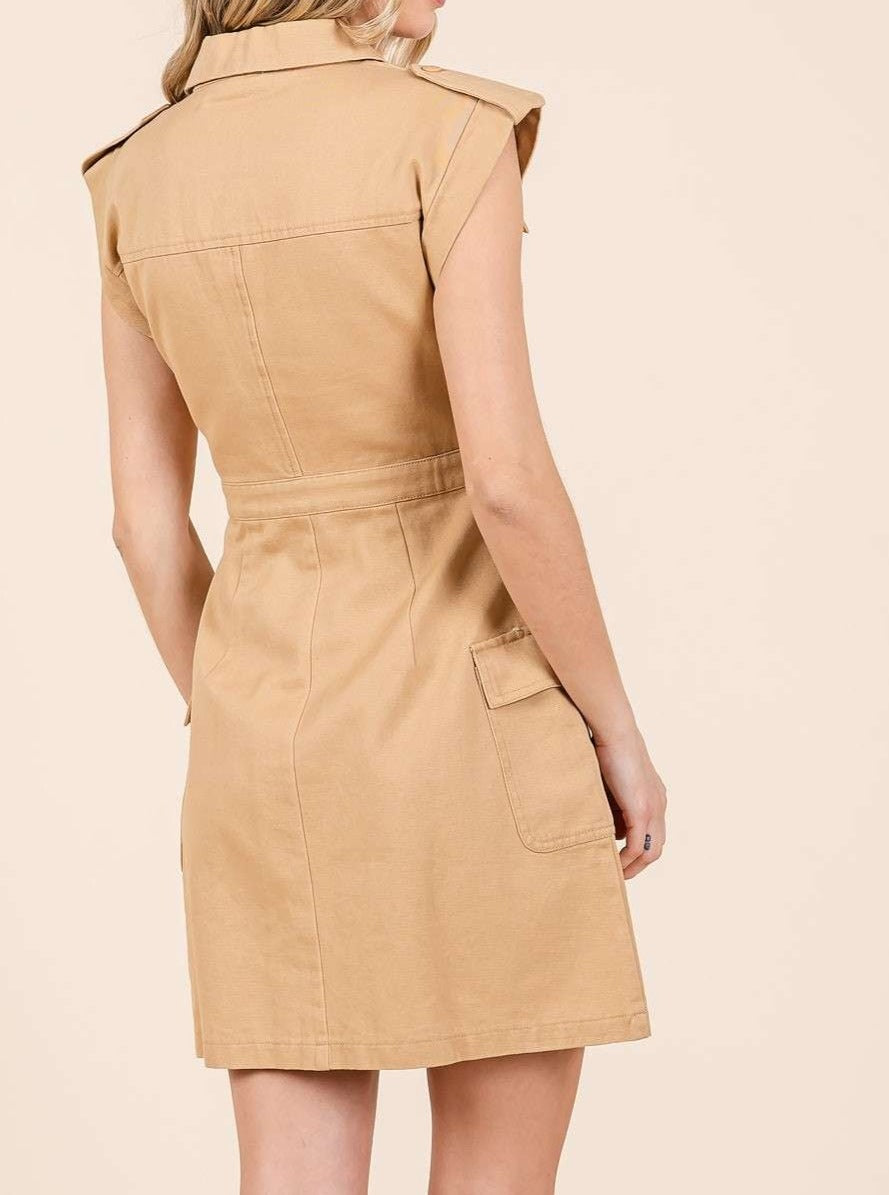 Cargo Pocket Mini Dress - Brazos Avenue Market 