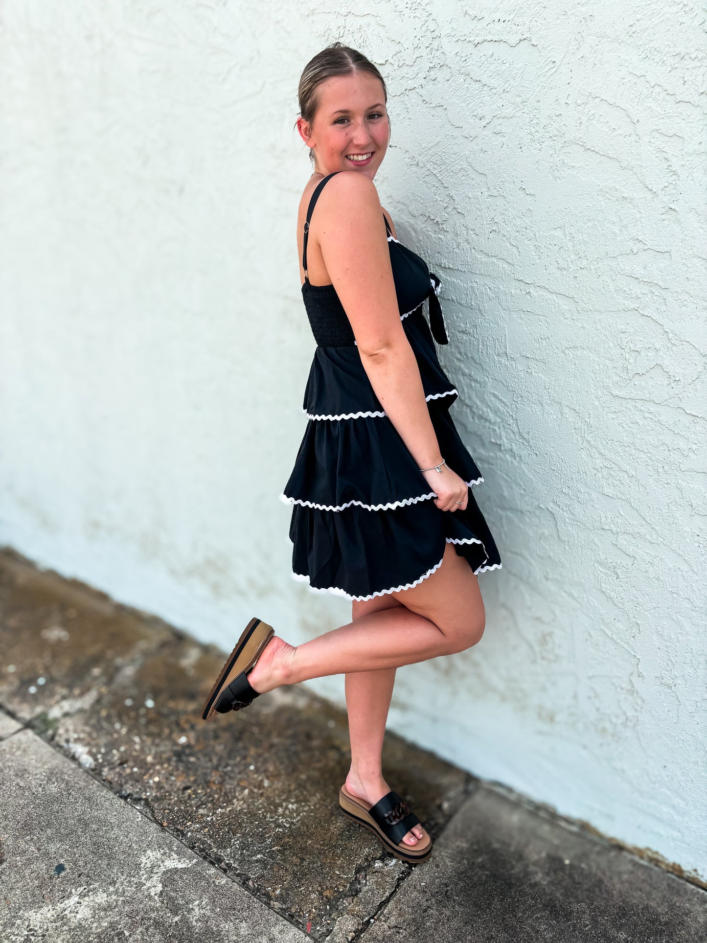 Black Tiered Mini Dress