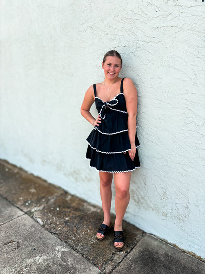 Black Tiered Mini Dress