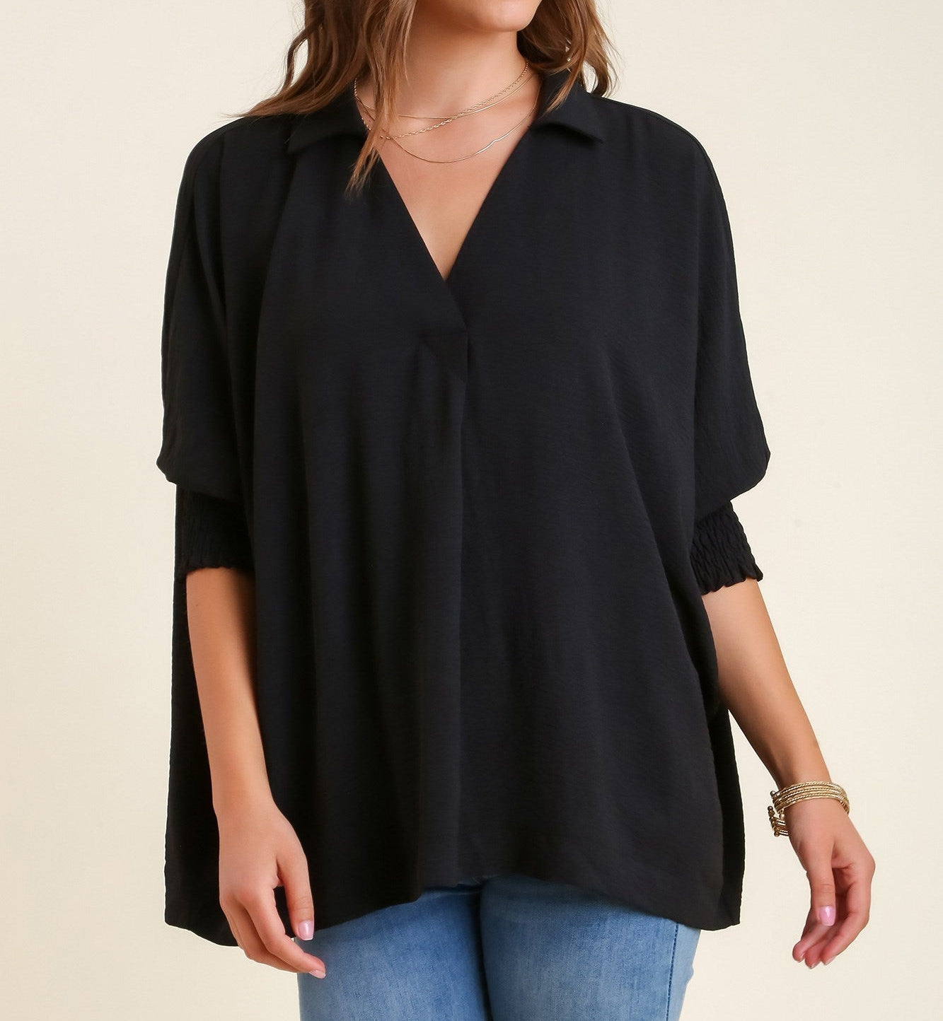 Textured Boxy Cut Blouse