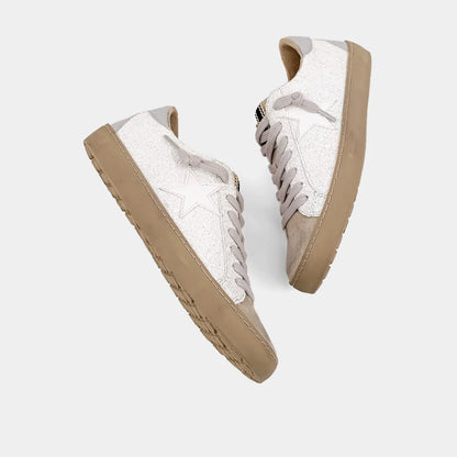 Paula Sneaker - White Glitter