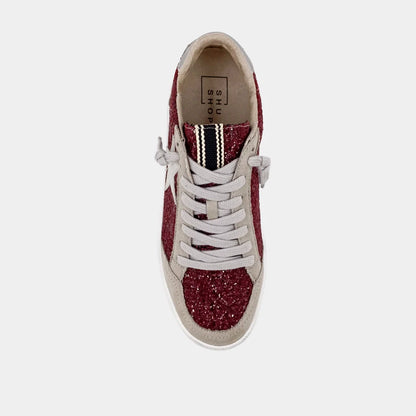 Paz Sneaker Dark Red Glitter