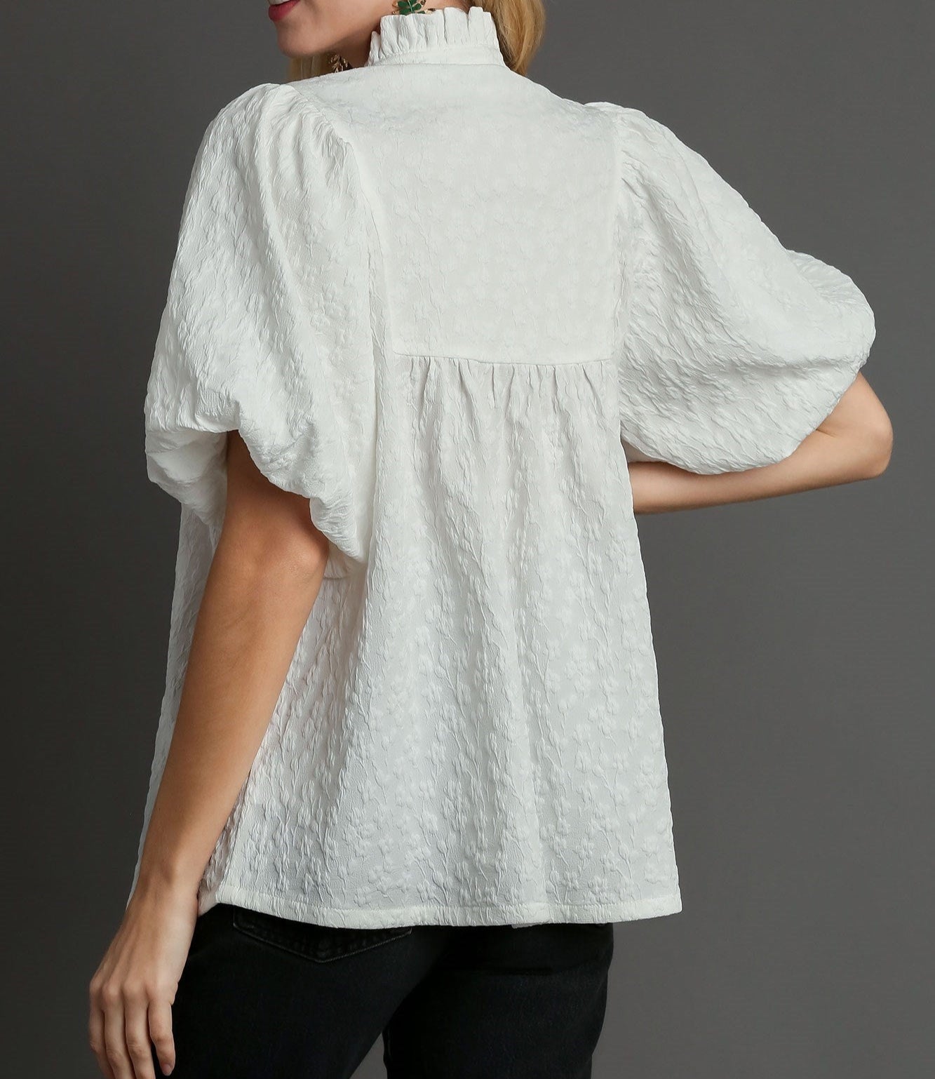 White Top With Puff Sleeves