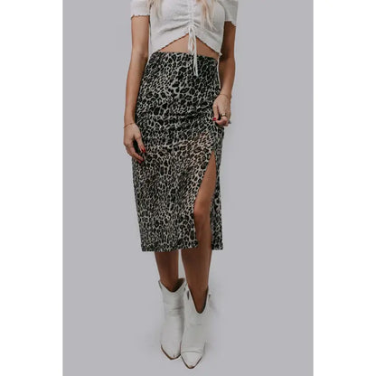 Leopard Print High Waisted Skirt